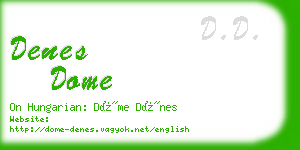 denes dome business card